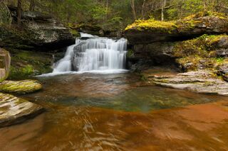 View of Tompkins Falls in Delaware County in New York.