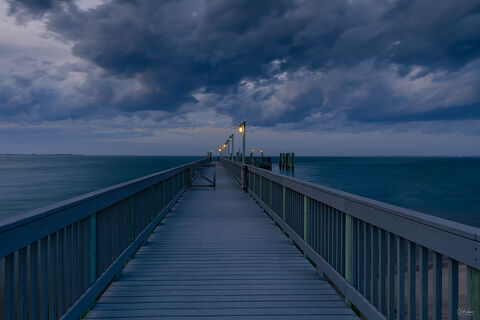 View of the pier at Fire Island in New York.