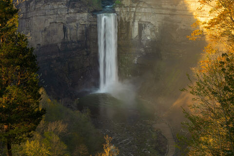 View of Taughannock Falls from the overlook at Taughannock Falls State Park in New York.