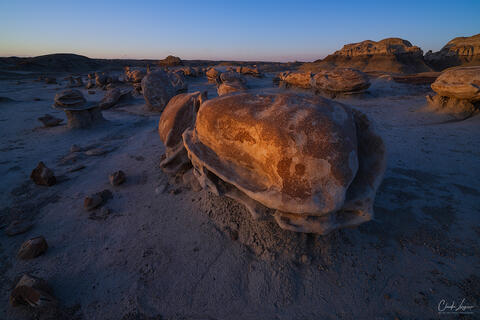 Sunset at Bisti/De-Na-Zin Wilderness in New Mexico.