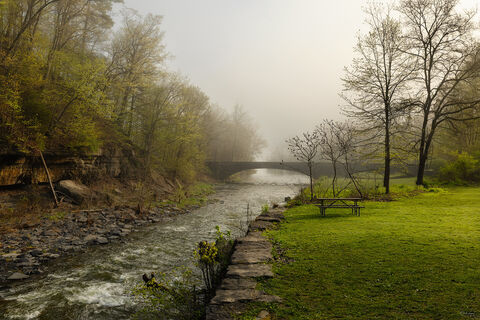 View of Taughannock River in Taughannock Falls State Park in New York.