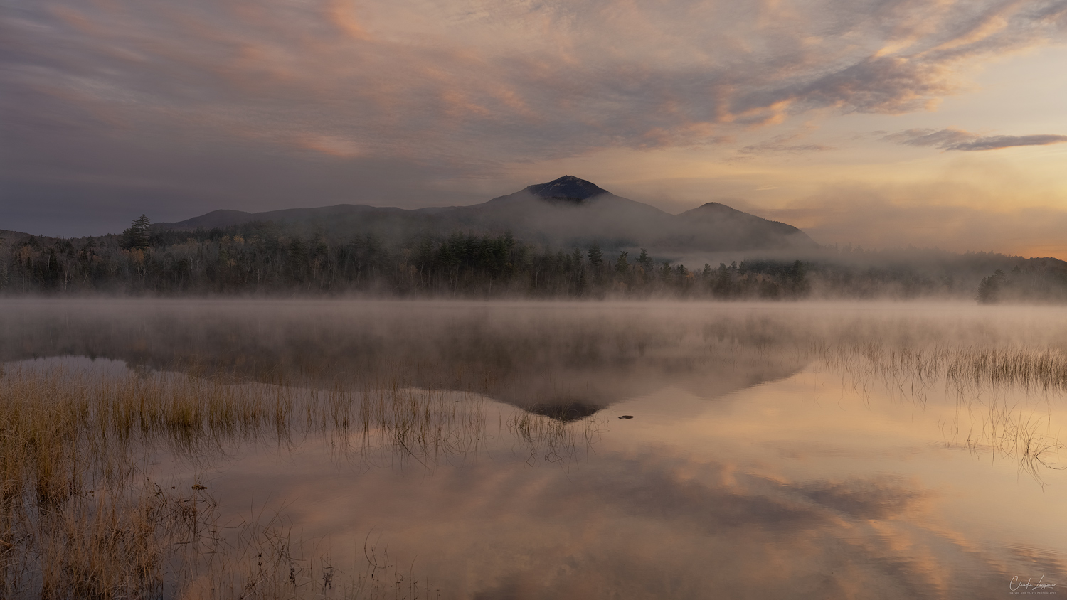 Dramatic sunrise at Connery Pond in the Adirondacks of New York.