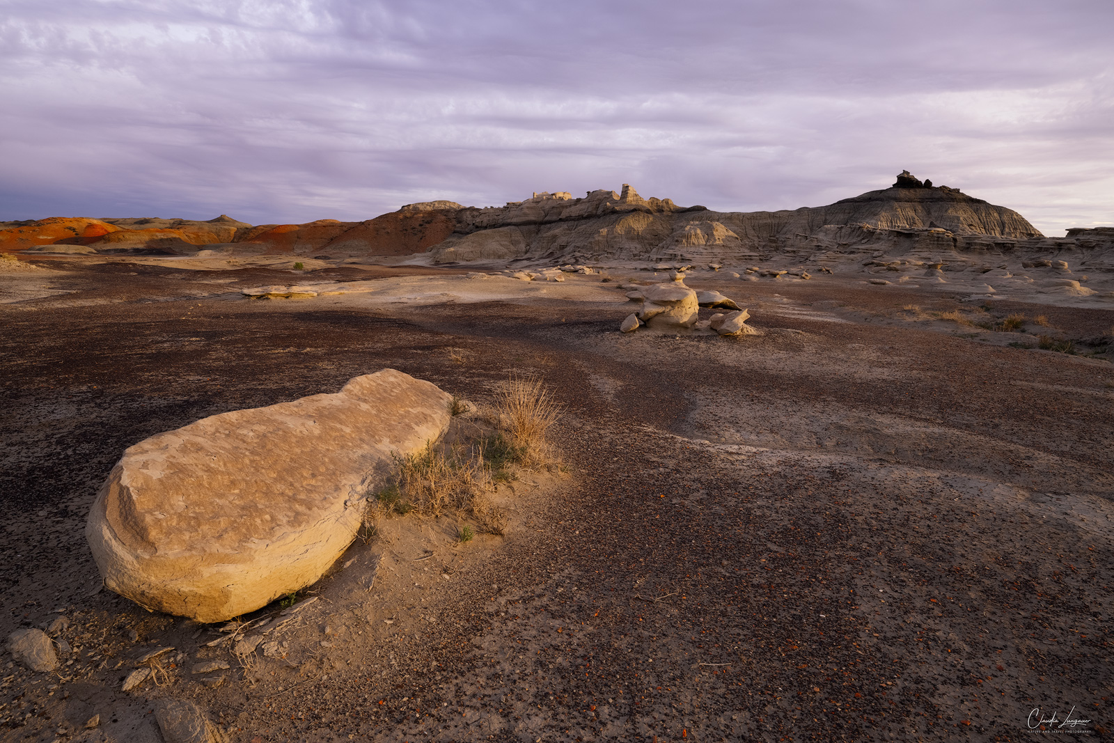 Sunset at Bisti/De-Na-Zin Wilderness in New Mexico.