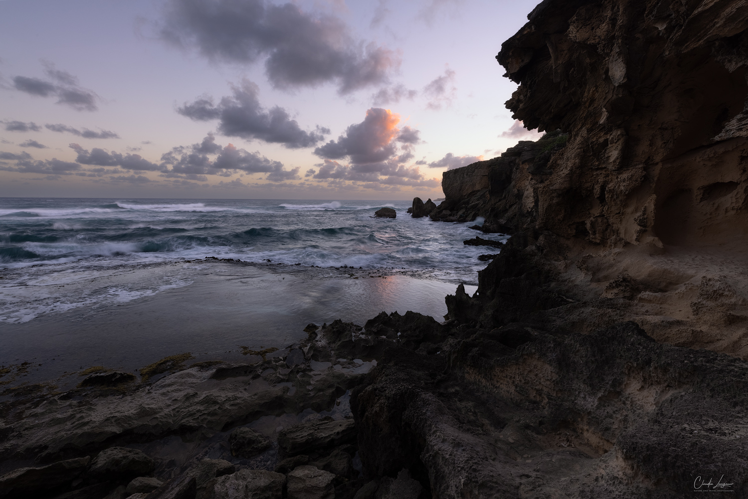 A small beach along the Mahaulepu Heritage Trail near Shipwreck Beach on Kauai island in Hawaii..