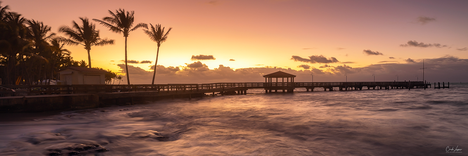 View of the pier at John & Mary Spottswood Waterfront Park in Key West in Florida.
