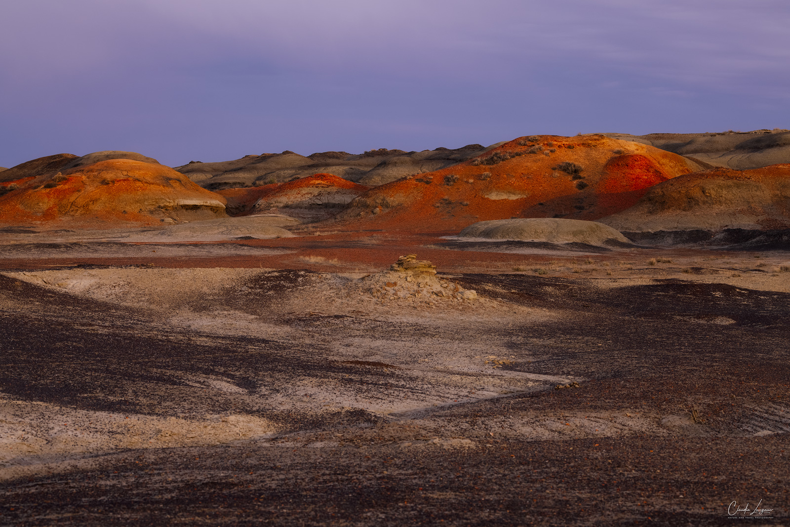 Sunset at Bisti/De-Na-Zin Wilderness in New Mexico.