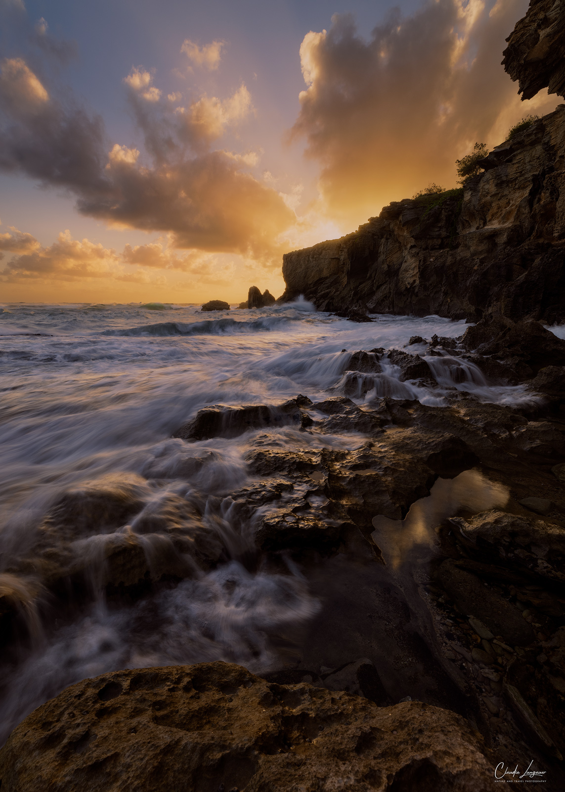 A small beach along the Mahaulepu Heritage Trail near Shipwreck Beach on Kauai island in Hawaii.