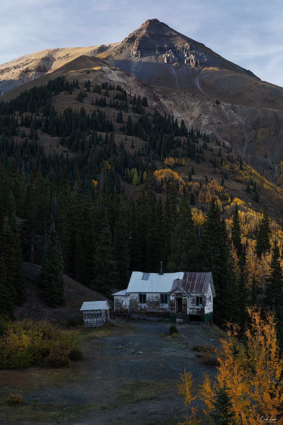 View of abandonned houses near Ridgway on the Million Dollar Highway.