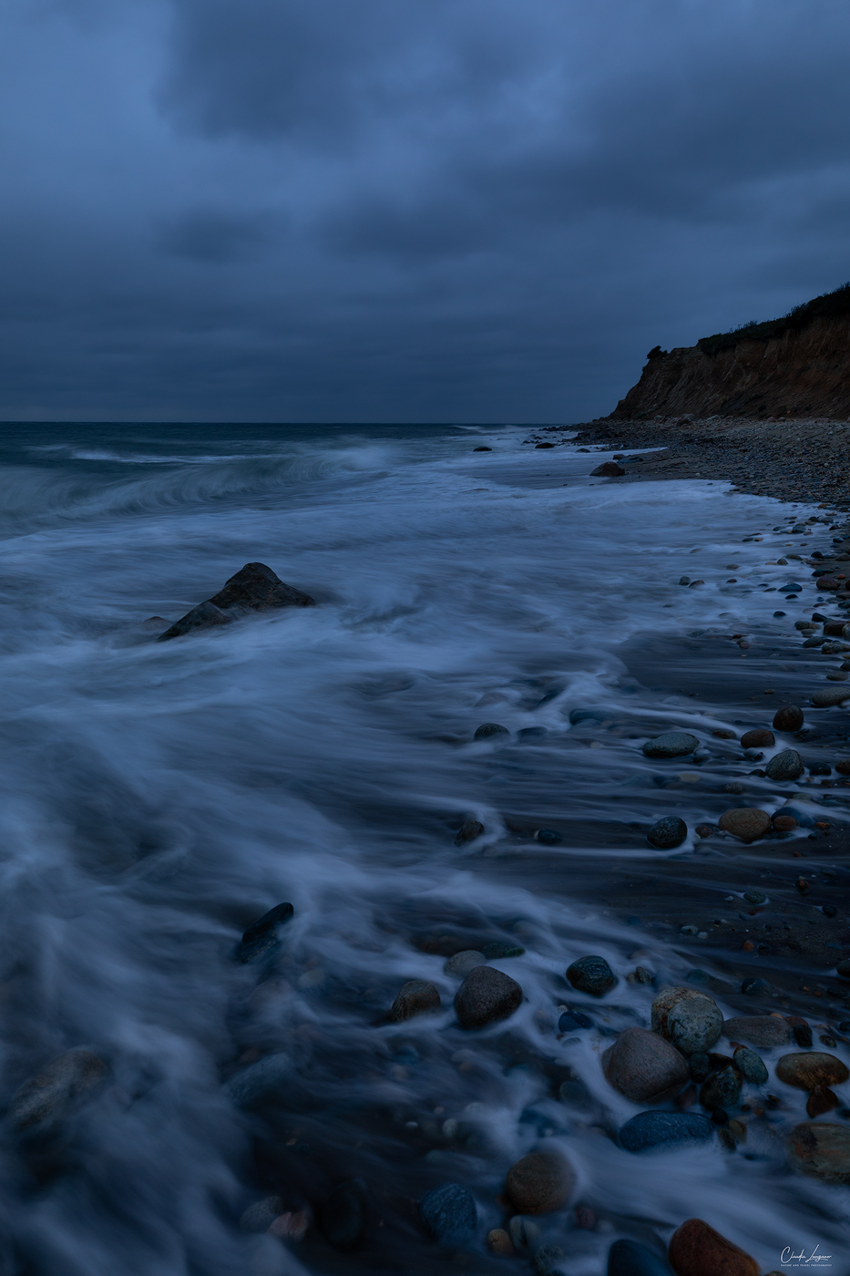 High tide at Montauk's Beach in New York.