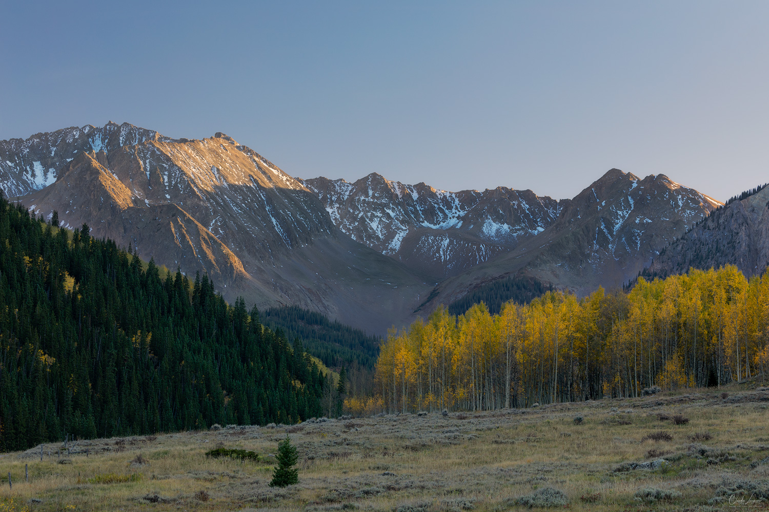 View on the Elk Mountains in Ashcroft in Colorado.